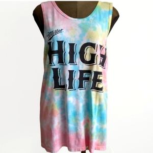 Miller Coors High Life Pastel Tie Dye Tank Size S